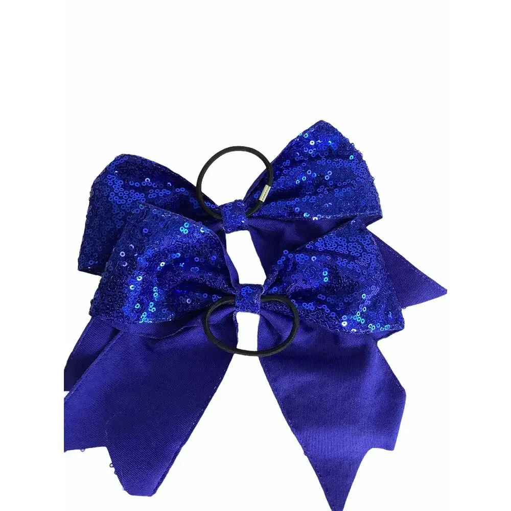 BUNDLE Girl’s Lot of 2 Sequined Blue Hair Bow Ties NEW